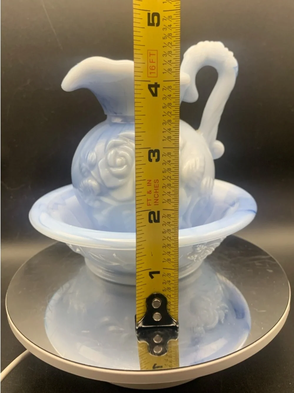 Vintage Avon Victorian Miniature Pitcher and Basin Set Swirled Marbled May 1978